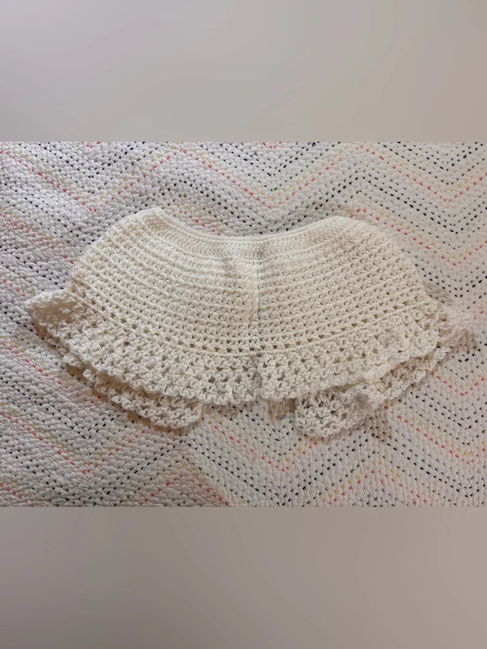Hand-Crocheted Cream Kids Capelet Shrug